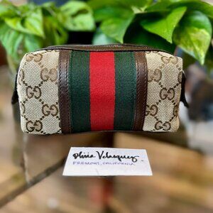Gucci GG Canvas Vintage Web Cosmetic Pouch